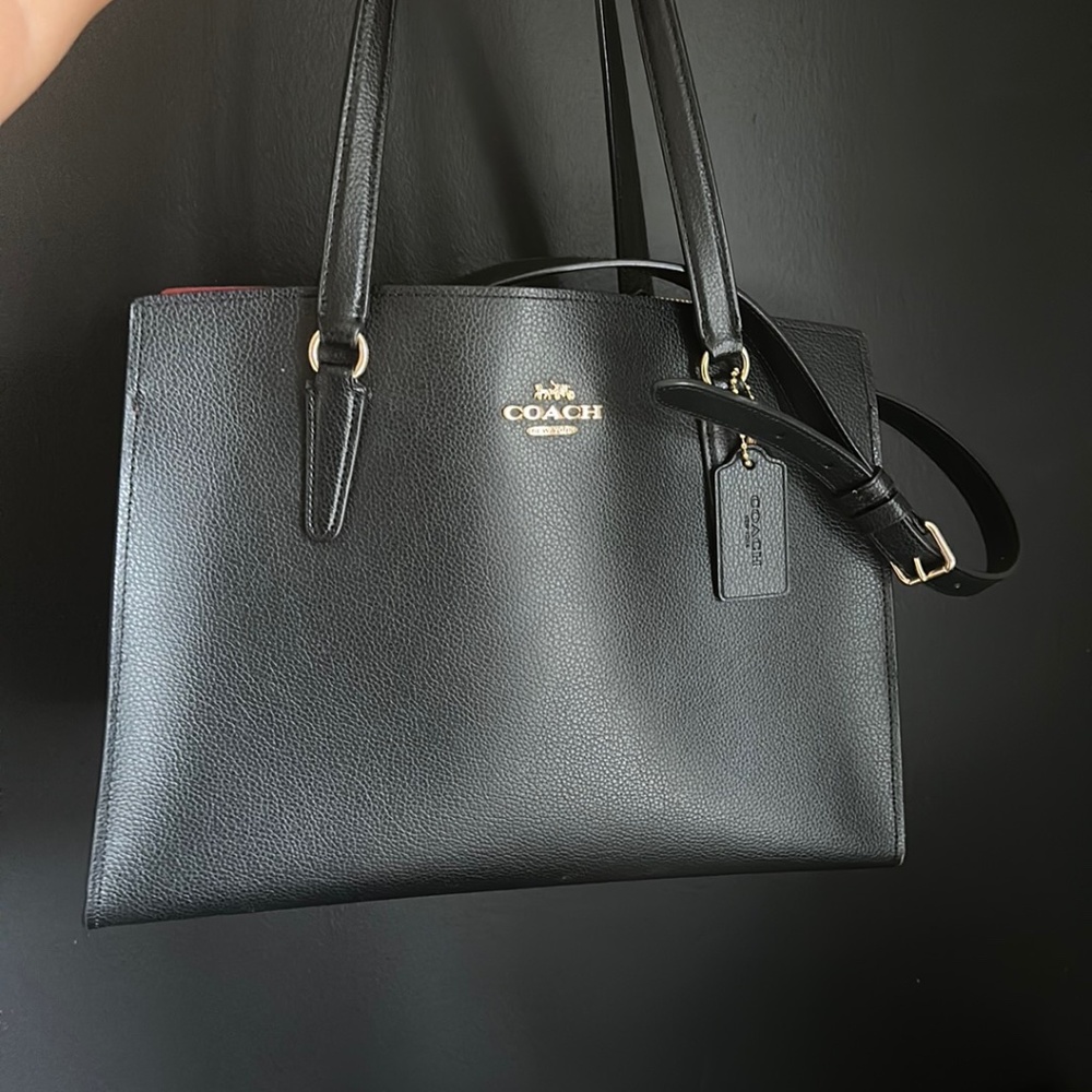 Coach black leather bag